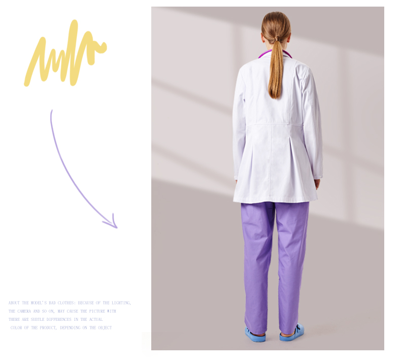 주머니가있는 의료용 맞춤형 의사 남여 공용 흰색 실험실 코트