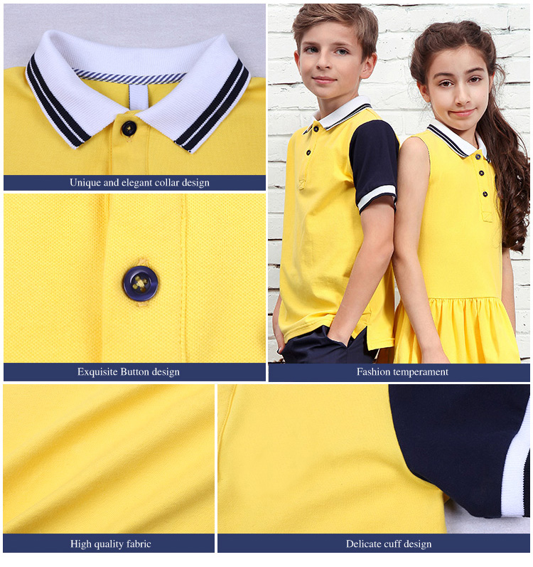 노란 교복 운동복 여름 스포츠 셔츠 제복을 주문 설계하십시오