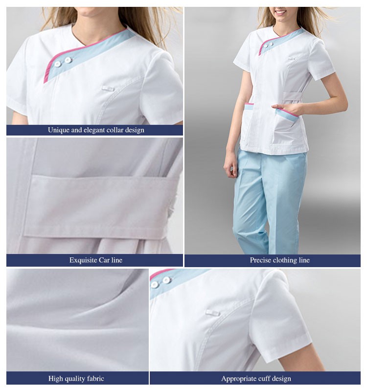 유행 간호사 제복 안락한 인쇄 구두 미용사 제복을 주문 설계하십시오