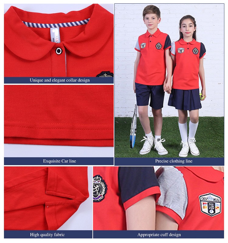 사용자 정의 디자인 여름 2 조각 반팔 어린이 테니스 훈련 옷