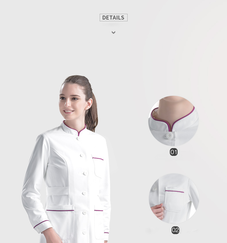 주문 백색 유행 간호사 제복 직물은 제복 간호사 미용사 작업복을 닦습니다