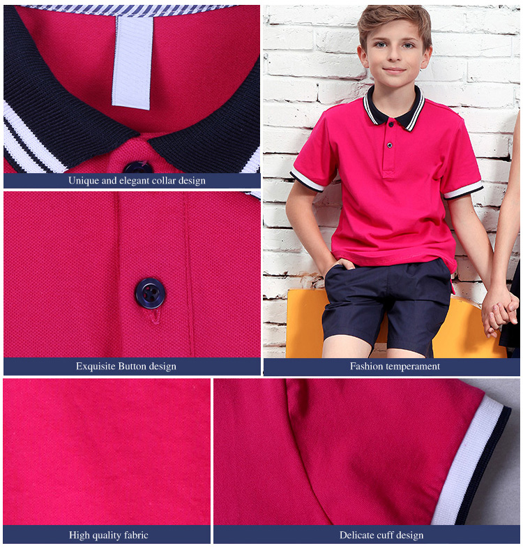 주문 분홍색 아이 학교 폴로 셔츠 아이 디자이너 운동복 학교 운동복