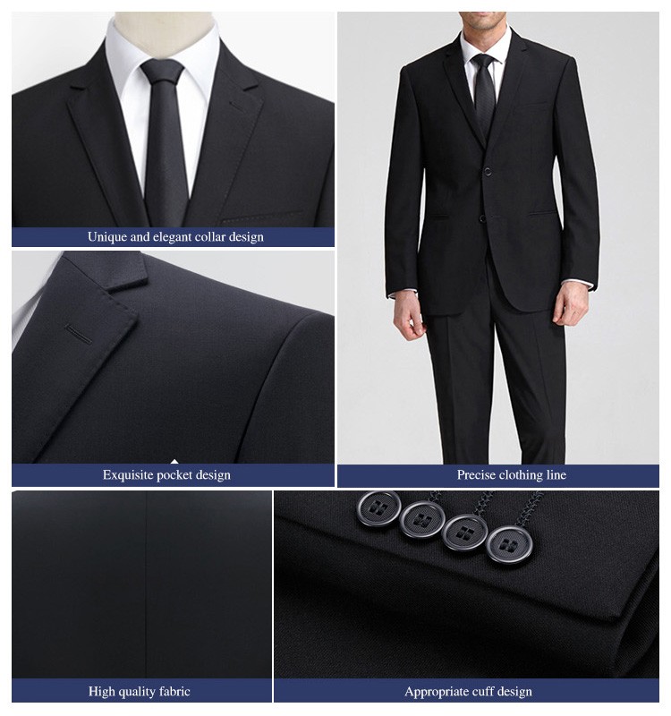 사용자 정의 디자인 공식적인 경우 결혼식 파티 남자 검은 색 정장
