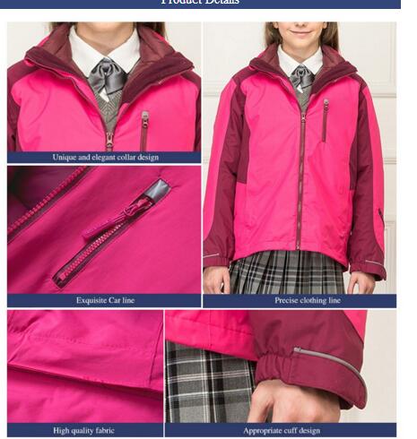 겨울 핑크 다운 재킷 여고생 교복 코트 디자인