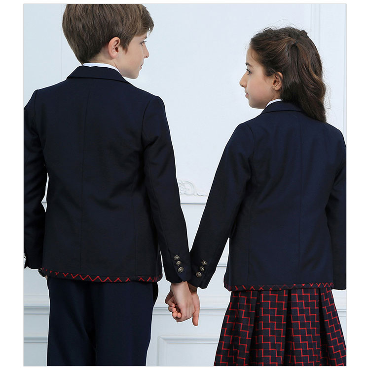 초등 학교와 중학교를 위한 주문 안락한 봄 검정 교복 셔츠 세트